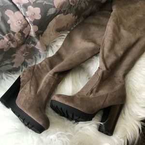 Tan Suede Thigh High Boots ✨